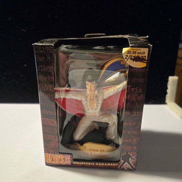 Elvis Presley Live In Las Vegas Collectible Ornament With Mirror Back & Box - Picture 8 of 10